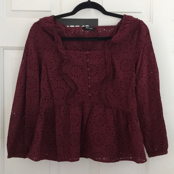 Madewell Burgundy Blouse - Picture 1 of 2